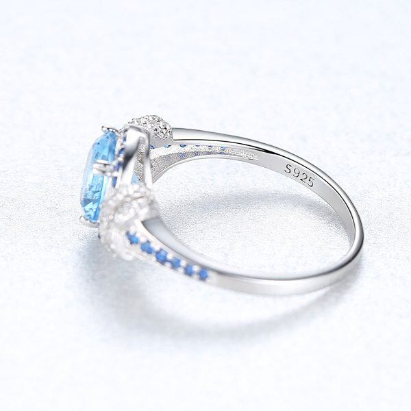 Sterling Silver Blue Topaz Eternity Rings-4