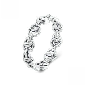 Sterling Silver Heart Twist Couple Rings-0