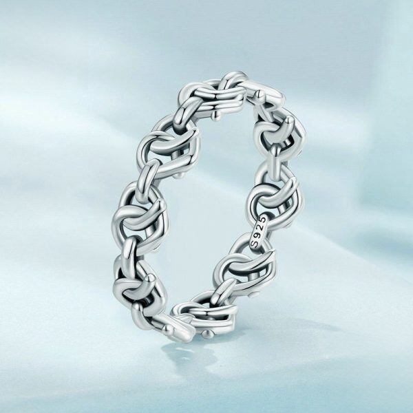 Sterling Silver Heart Twist Couple Rings-1