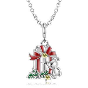 Sterling Silver Christmas Gift Pendant Necklace-5