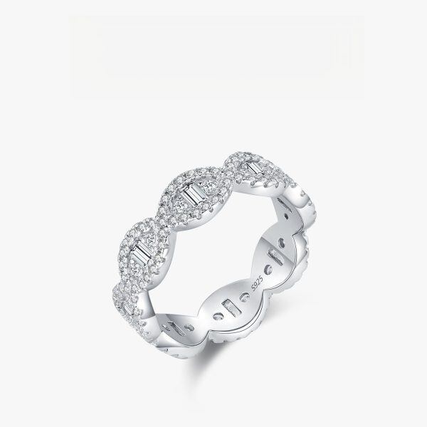 Sterling Silver Sparkling CZ Eternity Rings-1