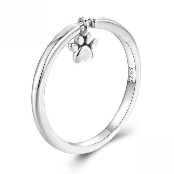 Sterling Silver Pet Claw Link Stacking Rings-0