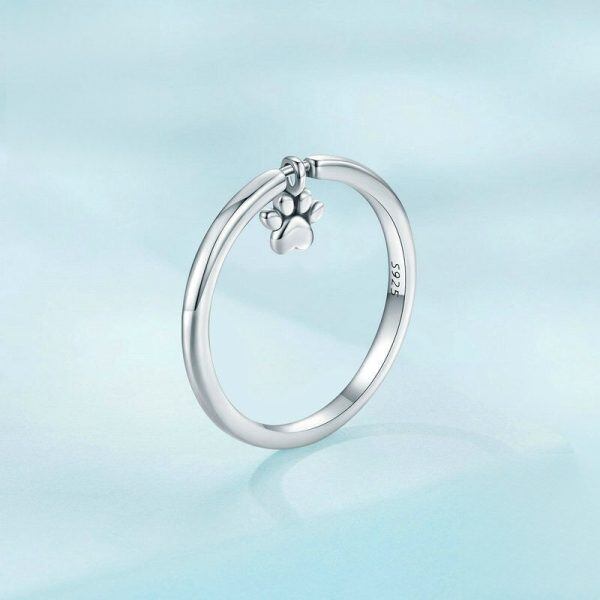 Sterling Silver Pet Claw Link Stacking Rings-4