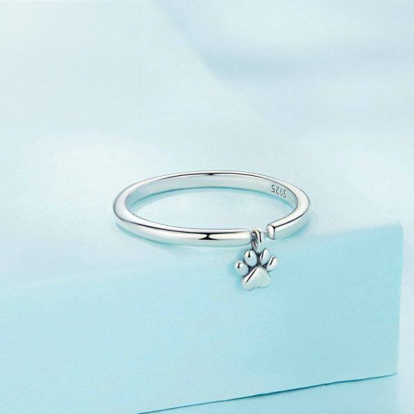 Sterling Silver Pet Claw Link Stacking Rings-3