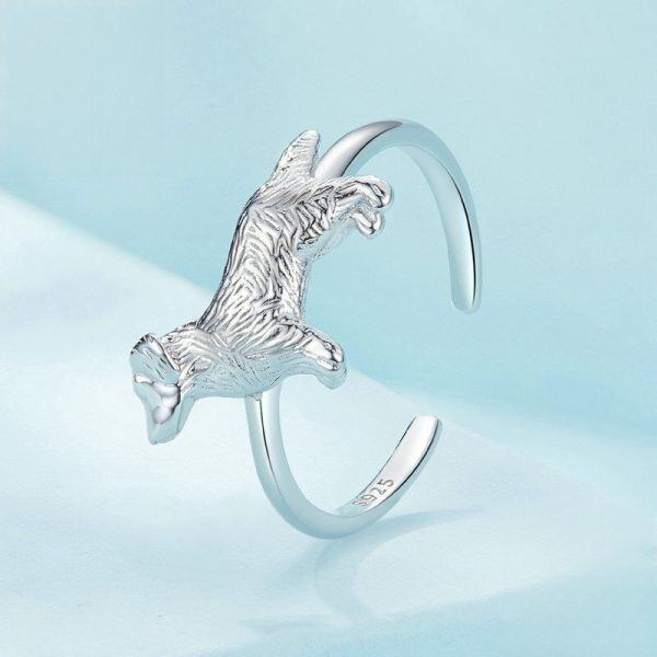 Sterling Silver Dog Adjustable Rings-1