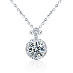 Sterling Silver Moissanite Four-Leaf Clover Pendant Necklace-0