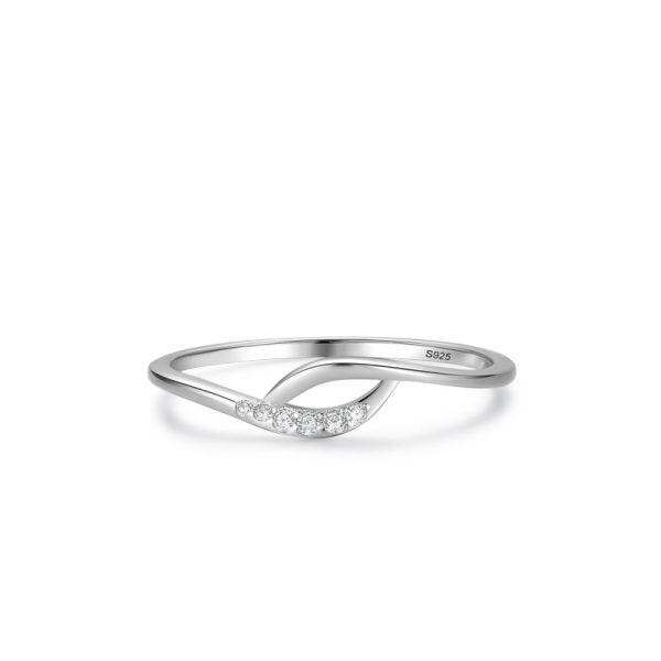 Sterling Silver Shining CZ Cross Eternity Rings-0