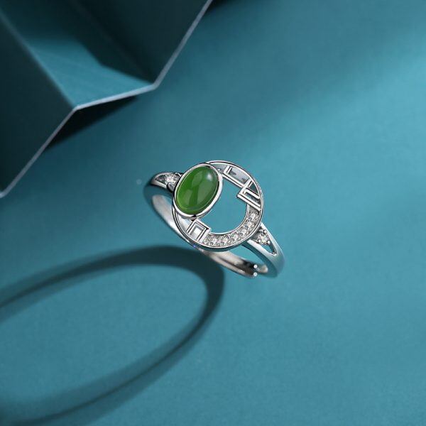 Sterling Silver Jade Stacking Rings-3