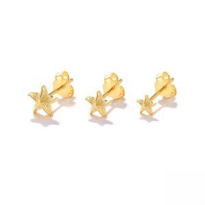 Sterling Silver Starfish Stud Earrings-0