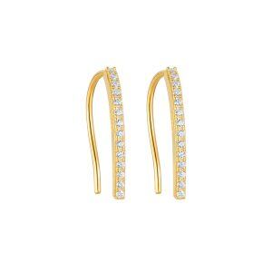 Sterling Silver Sparkling Cubic Zircon Ear Climbers-0