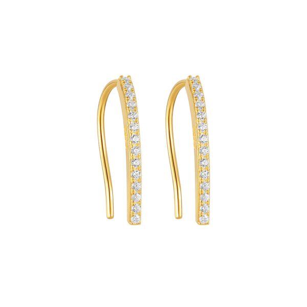 Sterling Silver Sparkling Cubic Zircon Ear Climbers-0