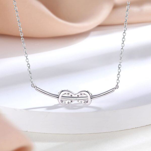 Sterling Silver Bow Pendant Necklace-2