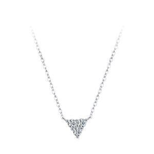 Sterling Silver Triangle Pendant Necklace-0