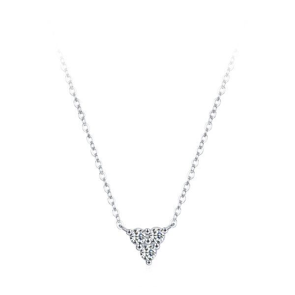 Sterling Silver Triangle Pendant Necklace-0