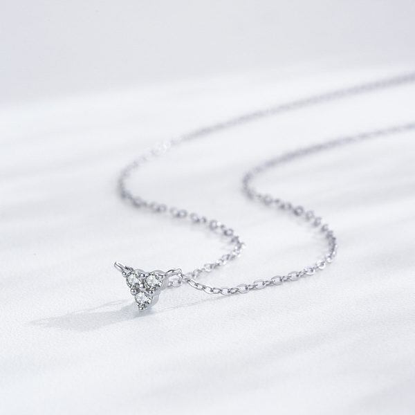 Sterling Silver Triangle Pendant Necklace-1