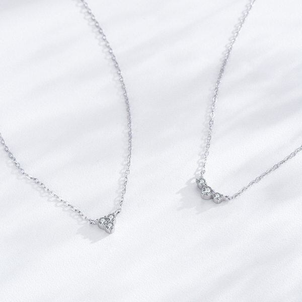 Sterling Silver Triangle Pendant Necklace-2