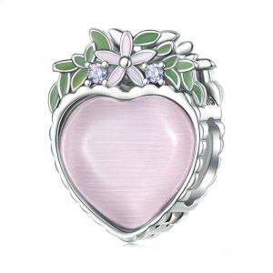 Sterling Silver Enamel Heart Beads Charms-0