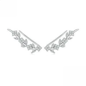 Sterling Silver Leaf Ear Climbers-0