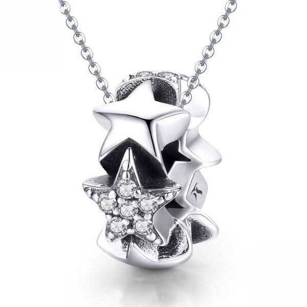 Sterling Silver Star Beads Charms-1