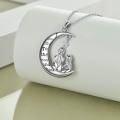 wholesale 925 Sterling Silver Moon & Star Family Necklace - I Love You to the Moon and Back Pendant s for Mom Daughter Sister-0-3