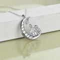 wholesale 925 Sterling Silver Moon & Star Family Necklace - I Love You to the Moon and Back Pendant s for Mom Daughter Sister-0-4