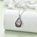 wholesale 925 Sterling Silver Teardrop Memorial Keepsake Pendant with Rose Gold Angel and Cross Design-0-2