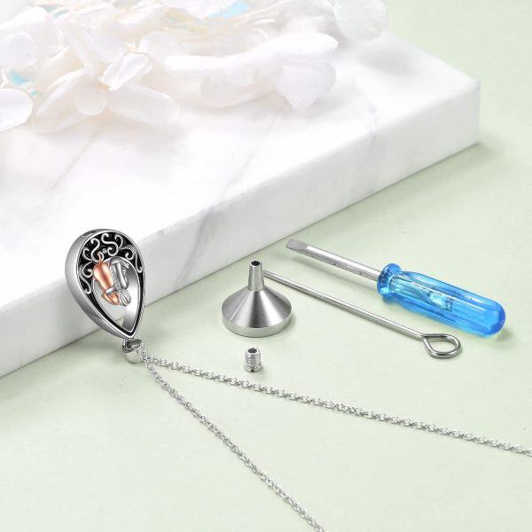 Sterling Silver Girl And Dog Urn Necklace-3