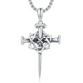 wholesale 925 Sterling Silver Celtic Knot Nail Cross Pendant Necklace  for Men Dad Father's Day Gift-0-0