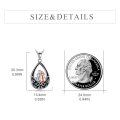 wholesale 925 Sterling Silver Teardrop Memorial Keepsake Pendant with Rose Gold Angel and Cross Design-0-4