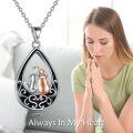 wholesale 925 Sterling Silver Teardrop Memorial Keepsake Pendant with Rose Gold Angel and Cross Design-0-5
