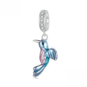 Sterling Silver Enamel Bird Beads Charms-0