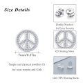 wholesale 925 Sterling Silver 7mm Small Simple Round Peace Sign Stud Earrings Hypoallergenic for Women and Men-0-1