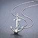 wholesale 925 Sterling Silver Dolphin Blue Opal Anchor Pendant Necklace & Earring Set - Nautical Sailor s for Women and Girls-0-8