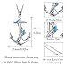 wholesale 925 Sterling Silver Dolphin Blue Opal Anchor Pendant Necklace & Earring Set - Nautical Sailor s for Women and Girls-0-14