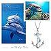 wholesale 925 Sterling Silver Dolphin Blue Opal Anchor Pendant Necklace & Earring Set - Nautical Sailor s for Women and Girls-0-17