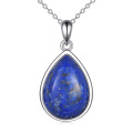 wholesale 925 Sterling Silver Teardrop Pendant Necklace with Opal Stone for Women s-0-0