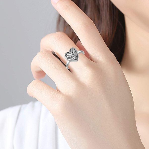 Sterling Silver Angel Wings Urn Ring-2