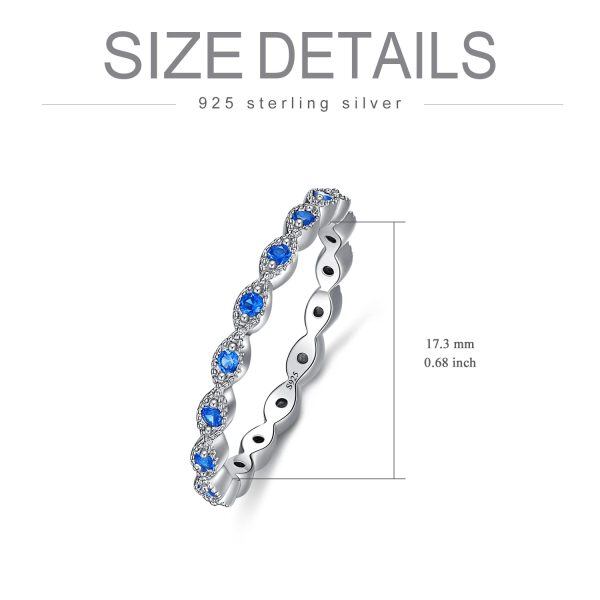 Sterling Silver Evil Eye Stacking Rings-1