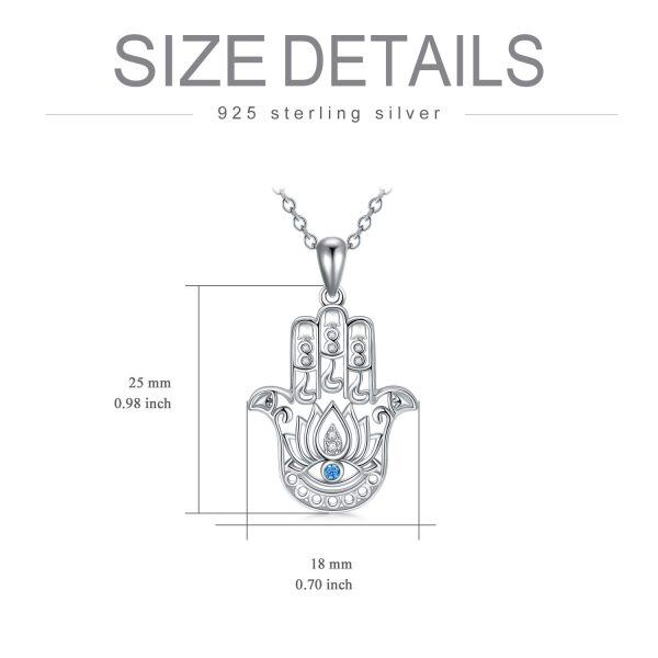 Sterling Silver Hamsa Hand Pendant Necklaces-1