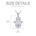 wholesale 925 Sterling Silver Hamsa Hand Pendant Necklace Blue Crystal Evil Eye Luck Charm s for Women Girlfriends-0-1