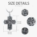 wholesale 925 Sterling Silver Saint Michael St Christopher St Benedict St Joseph St Francis Four-Way Cross Pendant Necklace -0-1