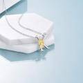 wholesale 925 Sterling Silver Metal Stone Gold Plated Flower K Initial Pendant Necklaces for Women-0-5