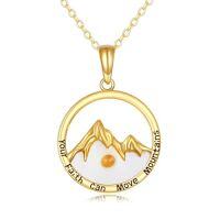 wholesale 14K Gold Mountain Faith Necklace with Mustard Seed Pendant- Gold Plated