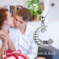 wholesale Silver Metal Cow on the Moon Pendant Necklaces for Women Gifts 925 Sterling Silver Chain Jewelry Lover's Day Present-0-2