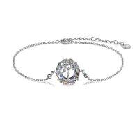 wholesale 925 Sterling Silver & Crystal Tree of Life Charm Bracelet for Women- Rhodium Plated