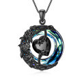 wholesale 925 Sterling Silver Black Crystal Heart & Stars Moon Pendant Necklace Gifts for Women/Mom-0-0