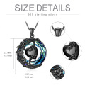 wholesale 925 Sterling Silver Black Crystal Heart & Stars Moon Pendant Necklace Gifts for Women/Mom-0-1