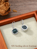 wholesale 925 Sterling Silver Green Moss Agate Leaf Design Drop Dangle Earrings for Women-0-3