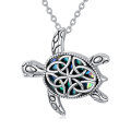wholesale 925 Sterling Silver Abalone Shell Sea Turtle Pendant Necklace for Women Ocean Jewelry Vintage Gifts-0-0