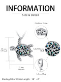 wholesale 925 Sterling Silver Abalone Shell Sea Turtle Pendant Necklace for Women Ocean Jewelry Vintage Gifts-0-1